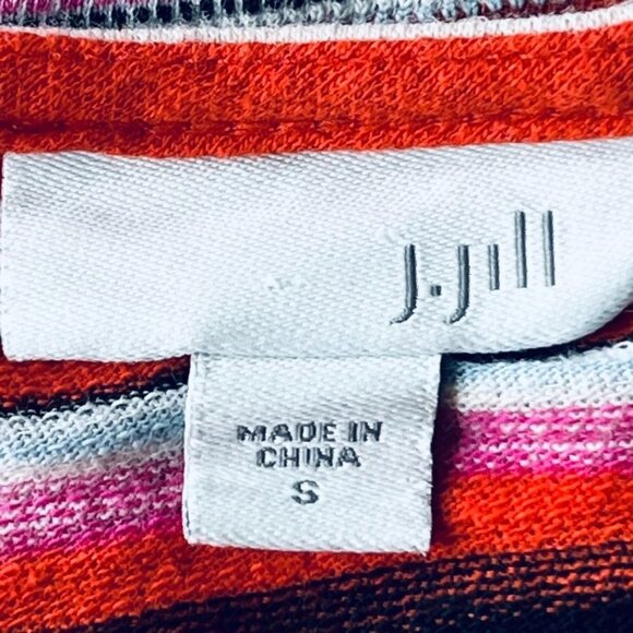 J. Jill Stripe Tank Top Size S Red Vibrant Stripe Summer Beachy - Picture 9 of 9